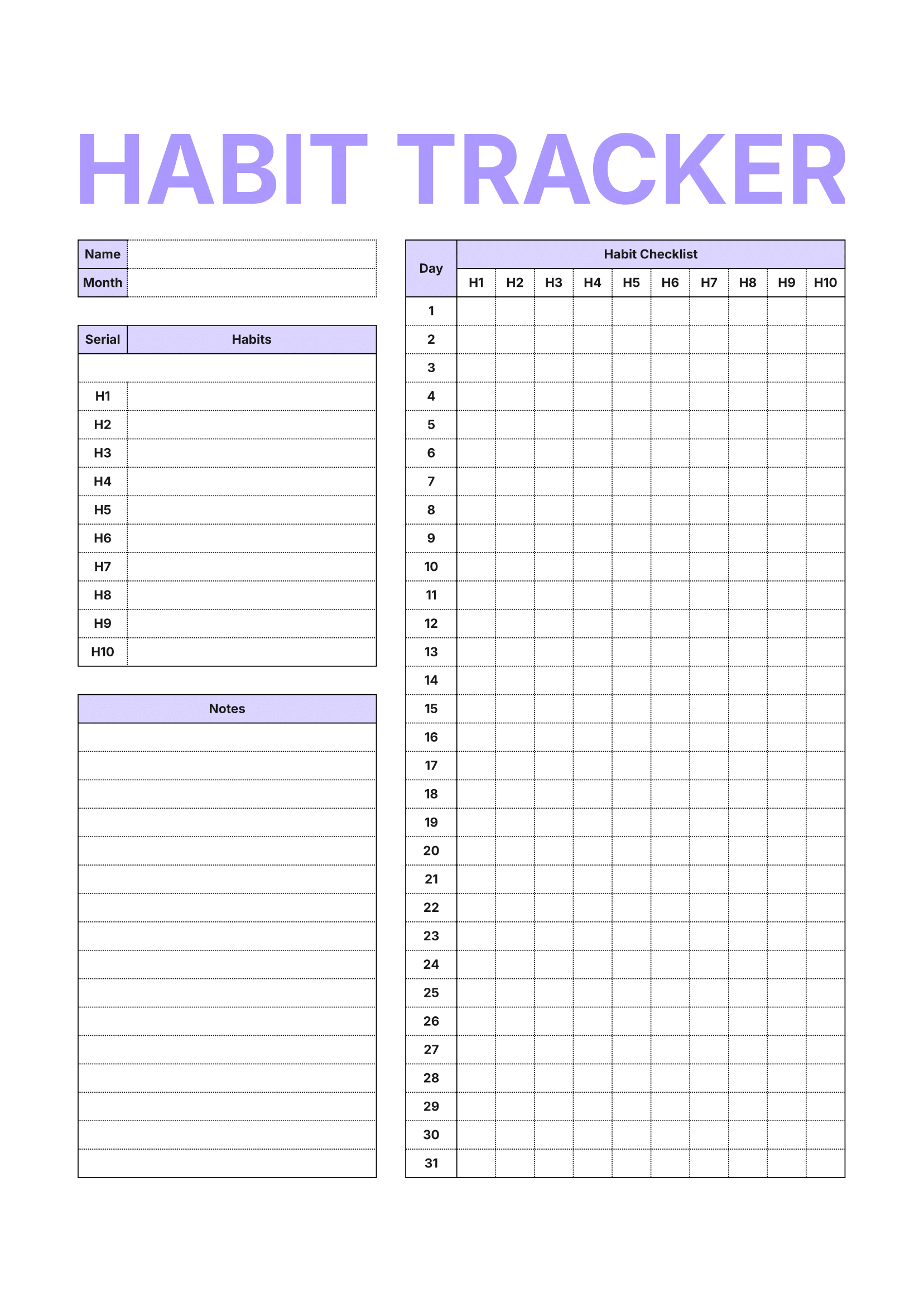5 Free Printable Habit Tracker Templates For 2025 2 Printable Habit Tracker 1