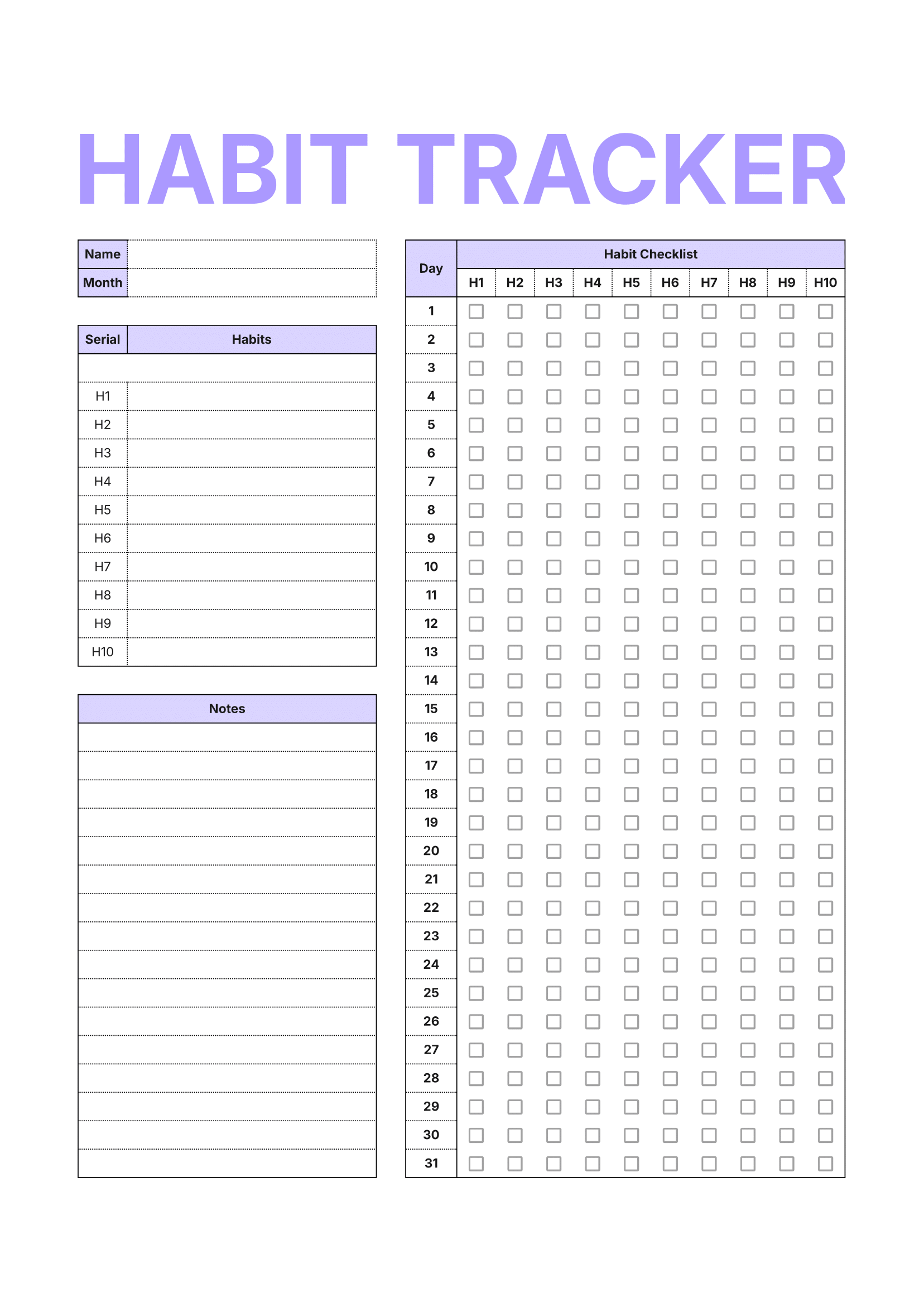 5 Free Printable Habit Tracker Templates For 2025 4 Printable Habit Tracker 3