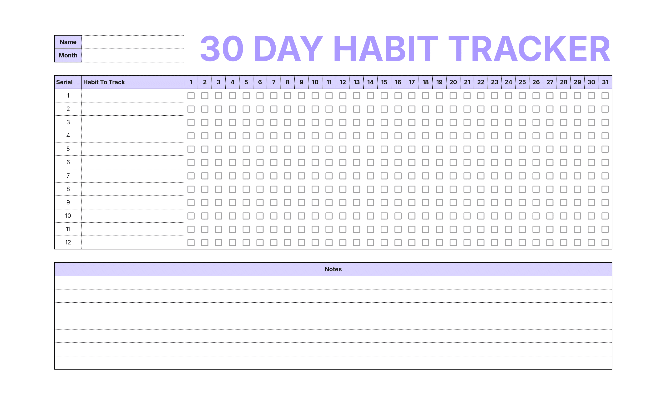 5 Free Printable Habit Tracker Templates For 2025 6 Printable Habit Tracker 5